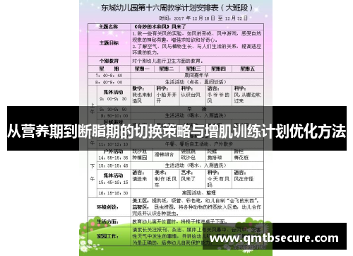 从营养期到断脂期的切换策略与增肌训练计划优化方法